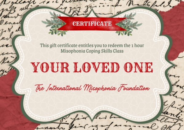 Misophonia Coping Skills Class Gift Certificate